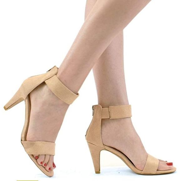 Shoes - Taupe Suede Ankle Heeles